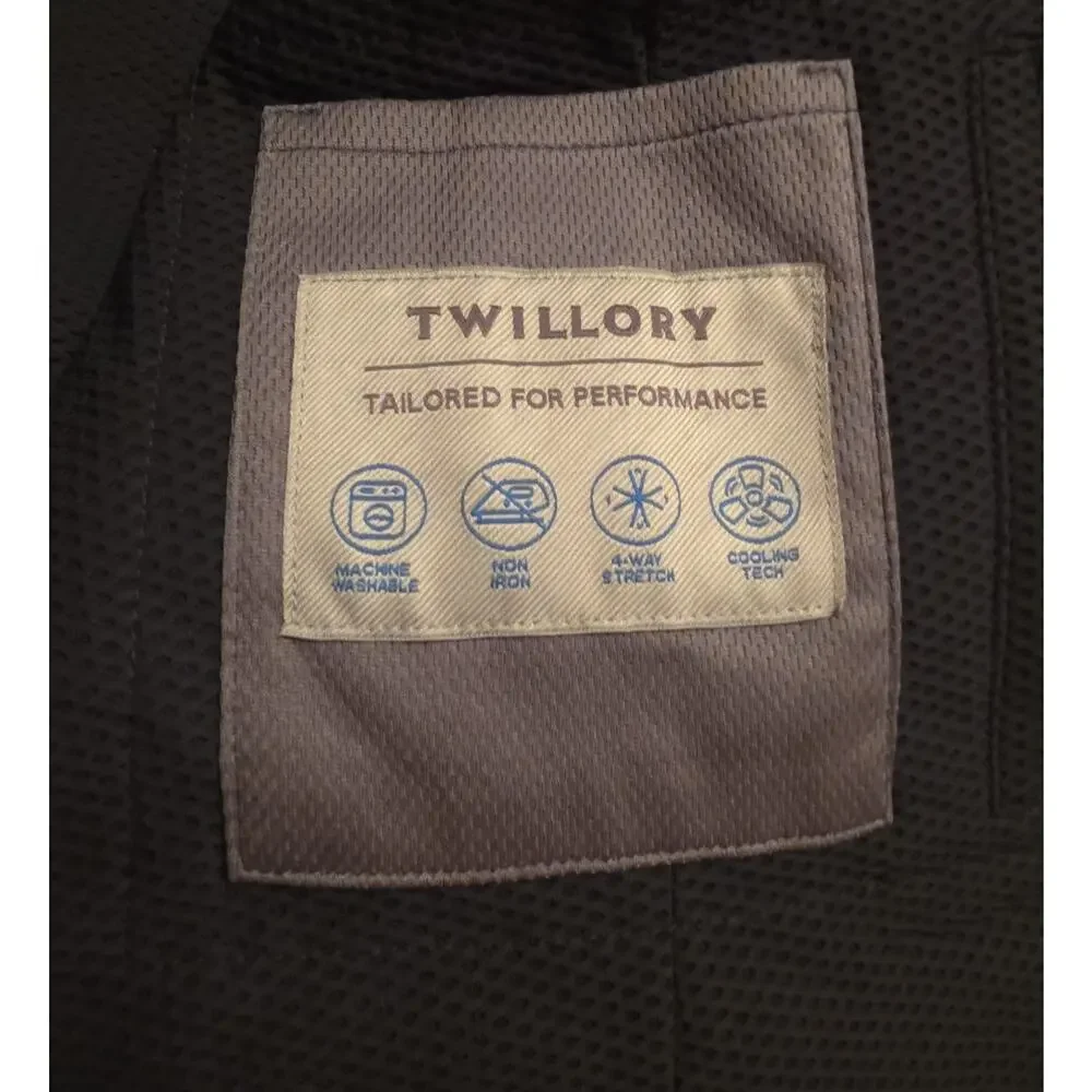 Twillory Tailored for the Hustle Navy Performance Blazer Sport Coat 48R Black